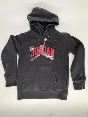 Boys Jordan Hoodie Black Size 10-12 Red Gray Black